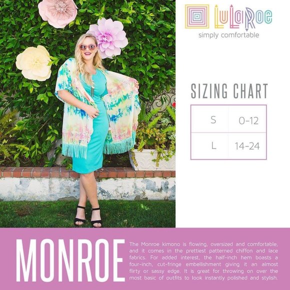 LuLaRoe Monroe Sheer Fringed Kimono NWT - Picture 8 of 8